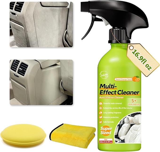 500ml Car Interior Polish Ceiling Foam Headliner Roof Fabric Cleaner Spray Kit for Leather, utomotive Seat,Dashboard, Carpet,Plastic, Vinyl Glass, All-Purpose for Auto Interiors (1 Pack, 16.9fl oz)