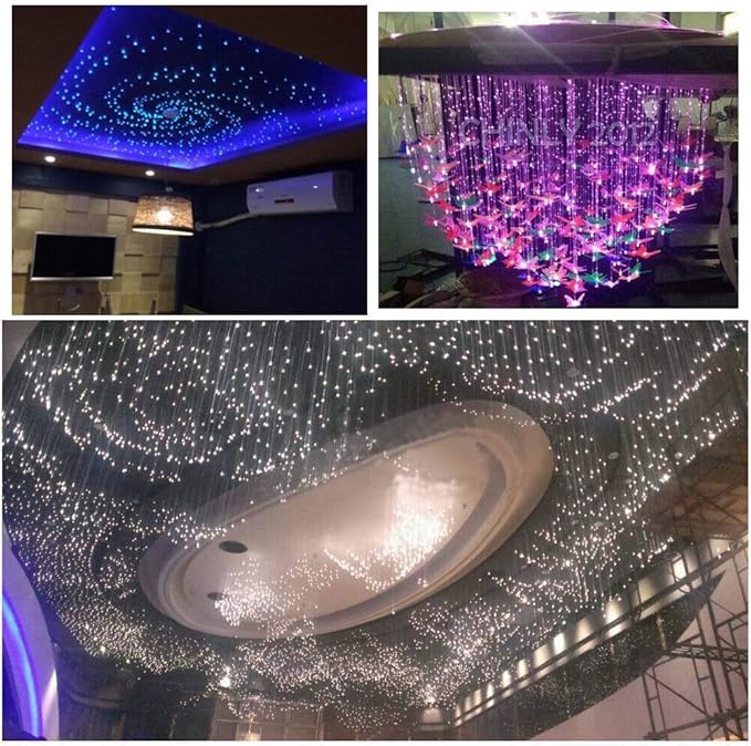 AZIMOM PMMA Plastic 100pcs 0.03in9.8ft End Glow Fiber Optic Cable Strands Roll for Star Sky Ceiling All Kind LED Light Engine Driver
