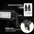 AUXTINGS 22 inch 120W Curved Double Row LED Light Bar Work Light Spot Flood Beam with Wiring Harness kit Switch for Trucks Tractor 4X4 Jeep Boat Off Road Auto Fog Driving Lamp 12V 24V Waterproof IP67