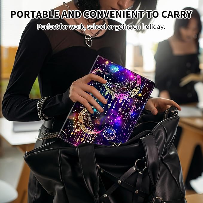 for Kindle Paperwhite Case,6" Kindle Paperwhite 4 10th Generation Case 2018 & Kindle Paperwhite Signature Edition,Leather Slim Adjustable Stand Cover Auto Wake/Sleep,Purple Glitter Moon