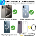 Compatible with Mag Safe Car Mount Dashboard Magnetic 360° Adjustable Phone Holder Soft Rubber Front Compatible with iPhone 16/15/ 14/13/ 12/ Pro/Pro Max No Metal Plate Needed Since 2021