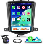 4G+64G Car Radio Stereo for Chevrolet Cruze 2009-2015 with Wireless CarPlay Android Auto,Tesla Style 9.7 Inch IPS Touch Screen Android 13 GPS WiFi Bluetooth DSP Audio USB Dual Mic HD Rear Camera