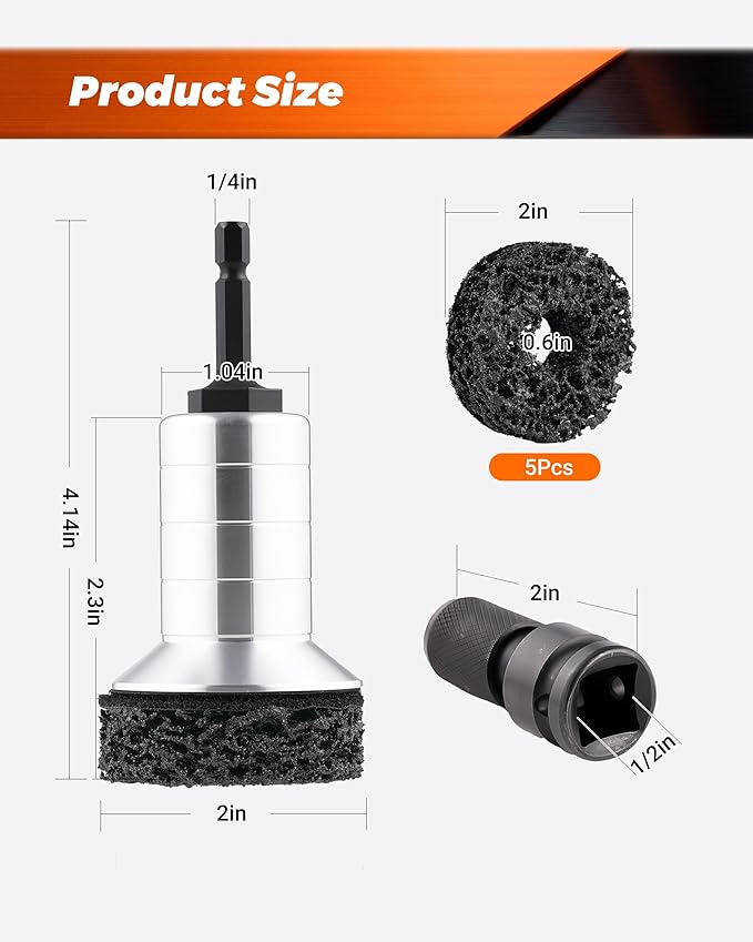 2Pcs Wheel Brake Hub Cleaning Disc,Hub Cleaner Resurfacing Tool Brush Iron for Dust Remover Wheel Stud Cleaner Automotive Tools Fits Power Drill or 1/2" Impact Driven Wrenches for Cars,Nuts,Motorcycle