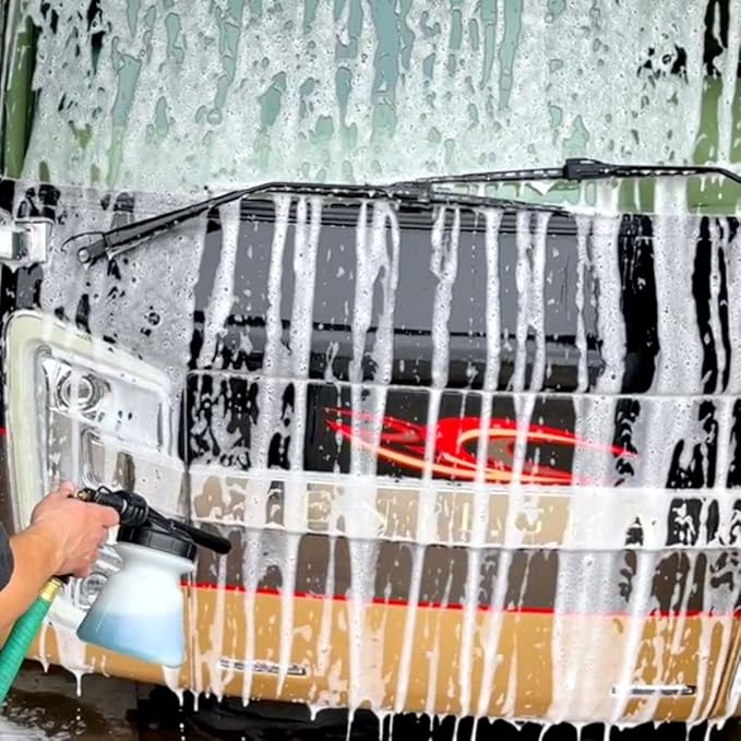 Image Wash Products - Foam Cannon for Garden Hose - Connects to Any Garden Hose - Ultimate Car Wash Foamer to Help Wash Your Car or Truck - (Comes with 3 Separate Dilution Tips) - Truck/Car/RV/Boat