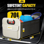 MIKKUPPA Car Trunk Organizer - 70L Collapsible Trunk Organizer for Groceries, Car Storage Organizers for SUV Auto Truck Van with Non Slip Bottom (White)