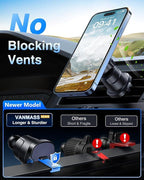 【Military-Grade】VANMASS for MagSafe Car Mount【Upgraded Strongest Magnetic&Suction】Phone Holder Cell Stand for Dashboard Windshield Vent, Tesla Truck Cradle for iPhone 17 Pro Max 16 15 14 13 12 Android