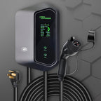 MACH 1: Fast 48 Amp Level 2 EV Charger, Wall-Mount Electric Vehicle Charging Station, 200-240V Hardwire or NEMA 14-50. J1772 car Connector & Tesla NACS, Indoor/Outdoor, 30ft Cable evse Adapter