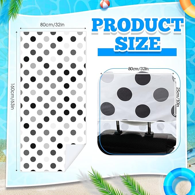Hahafelt 2 Pack Car Seat Towel Covers with Storage Bag, 63 x 32 Inch Universal Non Slip Waterproof Sweat Protector for Car Truck, Gym Swimming Running, Machine Washable (Black and Gray Dots)