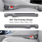 Givifive Car Seat Gap Filler Set of 2, 3IN1 Seat Side Gap Filler Plug with Storage Slot & Hook Function, Soft Foam Universal Fit Car SUV Truck Fill Gap Between Seats Console Organizer（Narrow Gray）