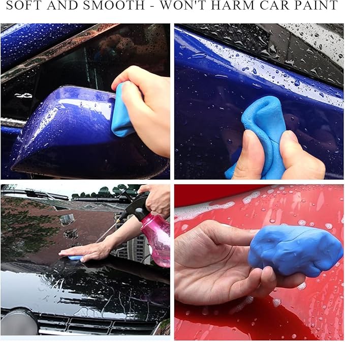 KVAEY 4PCS Car Clay Bars, 100g Premium Grade Magic Clay Bar for Auto Detailing Washing, Damage Free No Scratch Clay Bars Cleaner for Vehicle Paint Surface Glass, Car Accessories