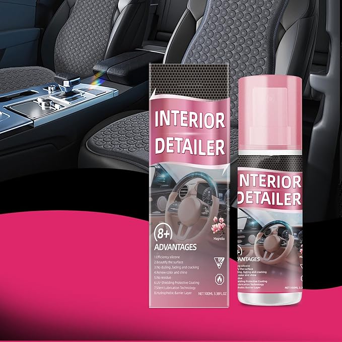 Car Interior Detailer and Protectant, Polishing Cleaner for Dashboard, Vehicle Interior Polish Interior Detailer Spray for Dashboards, Seats, Leather, and Plastic Surfaces (2 pcs)