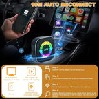 2026 Upgraded Wireless Carplay Adapter, 4 in 1 Screen Mirroring Support Mirror Link/AirPlay for Apple CarPlay & Android Auto, Mini USB/Type-C Plug & Play Car Play Adapter, Wired to Wireless No Latency