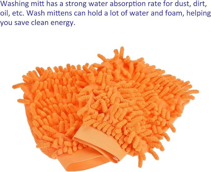 M METERXITY Microfiber Wash Mitt - Chenille Reusable Gloves for Cleaning, Scratch-Free, Apply to Kitchen House Cleaning