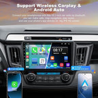 4G+64G Car Radio Stereo for Toyota RAV4 2013-2018, Wireless Carplay&Android Auto with Android 13 Support Bluetooth/Voice Control/GPS/WiFi/Back-up Camera/SWC/FM, 10.1 Inch IPS Touch Screen