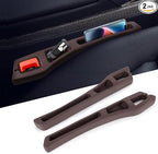 Hovom 2PCS Car Seat Gap Filler Organizer, Multi-purpose Automotive Seat Gap Storage Organizer for Key Phone Card, Auto Seats Crevice Filler Stop Things from Dropping, Car Accessories (Brown)