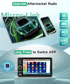 8 Core 4G+64G 5G WiFi Car Radio Stereo for 2003-2006 Chevrolet Chevy Silverado Tahoe GMC Sierra Yukon with Wireless Carplay Android Auto, 7" 1280P Touchscreen Radio BT 5.0 FM SWC Backup Camera