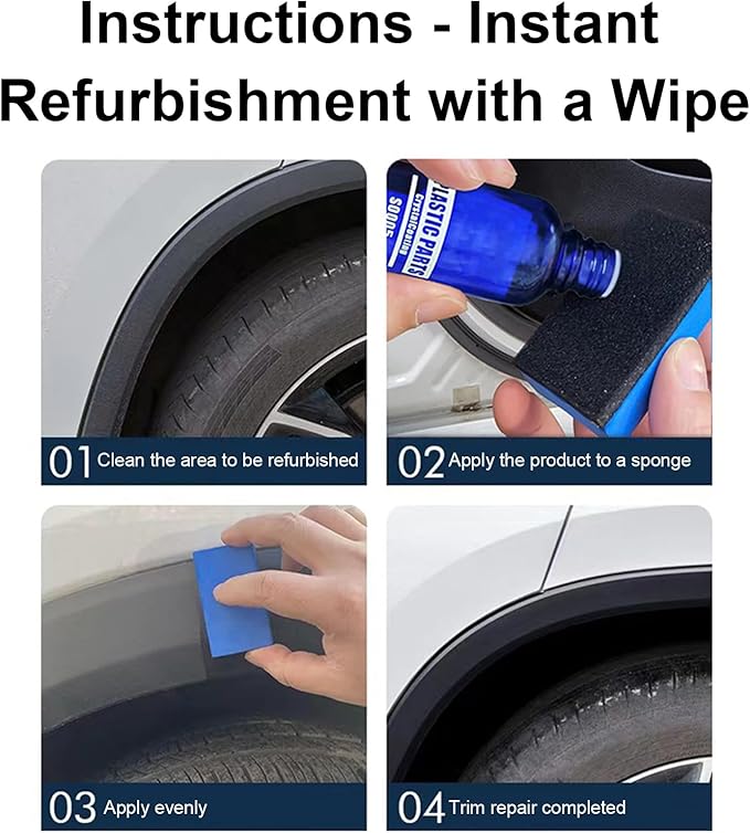 Interior Car Cleaner - 30ML Refurbishment Liquid for Deep Cleaning, Fast Acting Shine Formula with Protective Coating Effect, Automotive Detailing Solution for Seat Armrest Wheel Trim Motorcycle Use