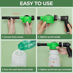 Elechomes Car Wash Foam Gun, Car Wash Soap Sprayer with Car Washing Mitts Quick Connect to Most Garden Hose (Green)