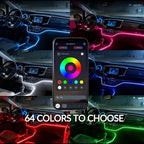 Interior Car Strip Lights Acrylic Car Decorative Lights with APP Control Multicolor Internal Lighting Kit Music&DIY Function Ambient Fiber Optic Strip LEDs Valentine’s Day's for Truck