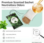 MYARO 12 Pack Peppermint Scented Sachets for Drawer, Closet Odor Eliminator Air Freshener Bags, Cool Mint Fragrance for Car & Home Aroma