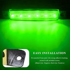 Sun Walker 8 PCS LED Rock Strip Lights, 3.77 Inch Waterproof 6 LED Car Side Marker Clearance Lamps, Wheel Fender Well Lighting Kits Exterior Underglows for Car Truck Trailer (Green)