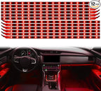Red LED Strip Lights for Car BaishenglinMotor 12-Pack DC12V Waterproof 30CM/11.8"/1FT 5050 15-SMD LED Strip Underbody Light for Car Motorcycles Golf Cart Decoration Led Interior Exterior Strip Lights