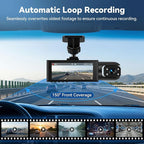 Dual Dash Cam for Cars Front and Inside 3.16 inch IPS Screen 1080P HD Camera for Cars Infrared Night Vision Loop Recording Wide Angle Inside Car Cameras 24H Parking Mode
