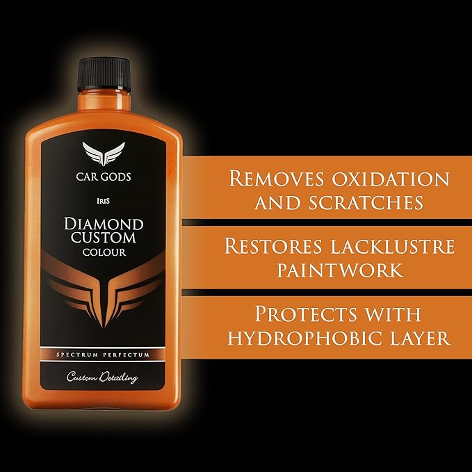 Car Gods Iris Custom Color Orange 3-in-1 Polish Wax Color Restorer & Scratch Remover, 17fl Oz - 16 Colors Available