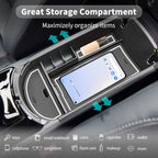CDEFG Center Console Accessory Organizer Compatible with 2018 2019 2020 2021 2022 CHR C-HR, ABS Material Armrest Box Insert Tray (White)