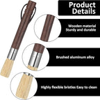 3 Pack Coffee Grinder Brush, Espresso Machine Brush with Wooden Handle and Natural Bristles, Coffee Grinder Cleaning Brushes for Home Kitchen Barista Espresso Machine