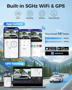 AZDOME 4K HDR Dash Cam with No-Light Full-Color Night Vision, 128GB eMMC, ADAS, 4K+1080P Dashcam Front and Rear, 5GHz WiFi GPS 24H Parking Mode Car Camera, GS63Pro