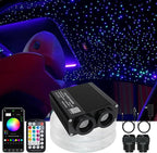 32W Small Size Fiber Optic Lights Kit, Music Activated 800 Strands*0.03in(9.8ft/3m) Optical Fiber APP+RGBW Star Ceiling Light Kit for Car Headliner Starlight/Home