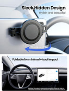 XIREL for Tesla Phone Mount All-Metal | MagSafe-Compatible [Strong Magnetic] Foldable 360° Adjustable for Tesla Model 3/Y/X/S/Juniper/Cybertruck,Fits All Phones+&iPhone17-12,Tesla Accessories