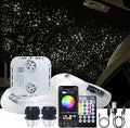AKEPO 32W RGBW Twinkle+APP+Sound Activated Dual Head Fiber Optic Lights Kit, Star Ceiling Sky Light Total 1110pcs of 16.4ft/5m Mixed Fiber Optic Strands for Home Indoor Decor/Car Headliner Starlight