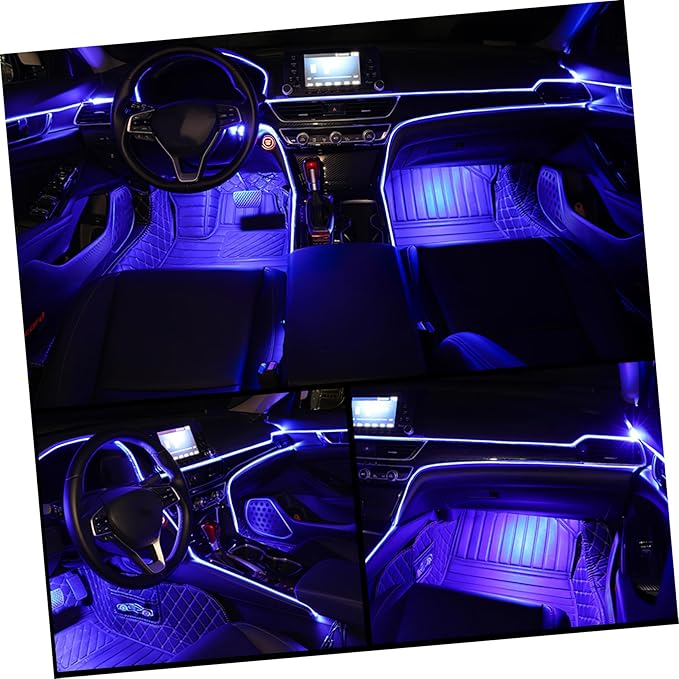 Luxshiny 2pcs Car Led Lights for Interior Ambient Lighting Kit Under High Brightness USB Powered Easy Installation