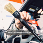 Blackline Car Care Boar Hair Detailing Brushes - Luxury Car Detailing Brush Set for Interior and Exterior - Best Auto Detailing Brushes - Premium Hair Car Detailer Brushes (Boars Hair Bristles)