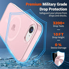 SUPFINE Magnetic for iPhone 17e Case/iPhone 16e Case with Screen Protector (Compatible with MagSafe) (Military Grade Drop Protection) Translucent Matte Shockproof Phone Cover,Light Pink