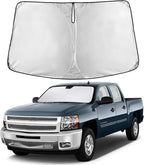 EcoNour Windshield Sunshade Compatible for Chevrolet Silverado/GMC Sierra 1500 2500 3500 2007-2013, Front Windshield Sun Shade Cover, UV Heat Blocker & Protector, Car Sun Visor Interior Accessory