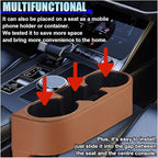 ZIMISI Car Cup Holder, PU Leather Auto Front Console Gap Filler Organizer, Multifunctional Cup Drink Holder, Car Seat Gap Filler Storage Box, Coin Bucket, Cell Mobile Phone Holder (Brown)