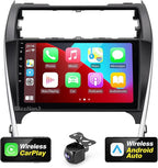 for Android Compatible with Wirelessly Carplay Android Auto,Car Radio Stereo Bluetooth Navigation GPS WiFi FM/AM 8 core 4GB+64GB 1280X720 Touchscreen Rear Camera for Toyota Camry 2012-2014