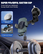 Wireless Car Charger, Fast Charging Phone Holder 3 in 1 Phone Mount Auto Clamping Car Accessories Compatible with iPhone 17 16 15 14 13 12 11 Xs XR, Samsung S23 Ultra S22 S21 S20(Forest Green)
