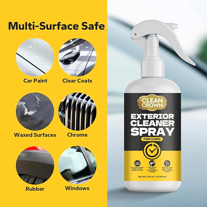 Exterior Cleaner Spray for Cars (10.14 Fl Oz), All Purpose Degreaser & Spot Remover for Sap, Road Grime, Tar, and Stains, Detailing Spray Safe on Paint, Glass, Chrome, Plastic & Trim