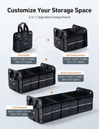 AstroAI Car Trunk Organizer Storage Large for SUV, Truck, Pickup, Collapsible Trunk Organizer Portable Storage Box with Cooler Bag, Foldable Cover, Nylon Handles, PU Bottom and PE Plate