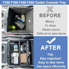 PIMCAR Center Console Organizer for 2023 2024 2025 2026 Ford F250 F350 F450 F550 Super Duty | Custom Fit Insert Compatible with Factory Tray (Fits Bucket Seats) - One Tray