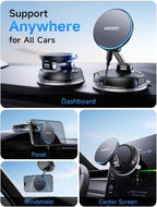 ANDERY Only for iPhone Magsafe Car Mount Charger [15W Fast Wireless Charging, 78+LBS Strong Suction 2400gf Strong Magnetic] 360° Adjustable Car Phone Holder, Phone Holders for Your Car for pats & mats