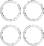 PATIKIL Universal CD Stripe Magnetic Adapter Ring, 4 Pcs Ultra-Thin Sticker Ring Adhesive Nickel-Iron Alloy for Phone Cases Holder Wireless Charging Car Mount Kit, Silver Tone