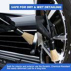 5PCS Car Detailing Brush,Boars Hair Detailing Brush Set, No Scratch,Ultra Soft for Interior and Exterior Car Cleaning, Dashboard, Leather Seat,Air Vents Wheels,Tires
