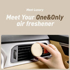Leather & Metal Car Air Freshener, 2-Way Vent & Hang Design, Refillable Long Lasting Diffuser with 2 Refills, Natural Amber Vanilla Scent, Stylish Auto Accessory for Cars & SUV