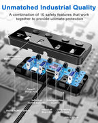 Qeefun 4-Port USB 3.0 Hub, Individual LED Power Switches, Multiport Splitter with 4ft Extension Cable, USB Extender for Laptop, PC, USB Flash Drives, iMac and More