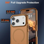 SUPFINE Magnetic for iPhone 17 Pro Case (Compatible with MagSafe)(Military Grade Drop Protection) Translucent Matte Shockproof with Anti-Fingerprint Phone Cover,Brown